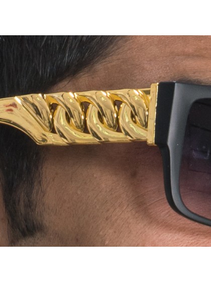 RAPPER KIT 4 PIECES: SUNGLASSES NECKLACES RING ONE SIZE