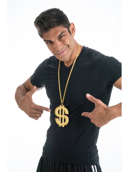 RAPPER BIG $ CHAIN NECKLACE 100cm - $ 11x10 cm