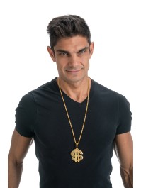 RAPPER $ CHAIN NECKLACE 90 cm - $ 4,5x5 cm