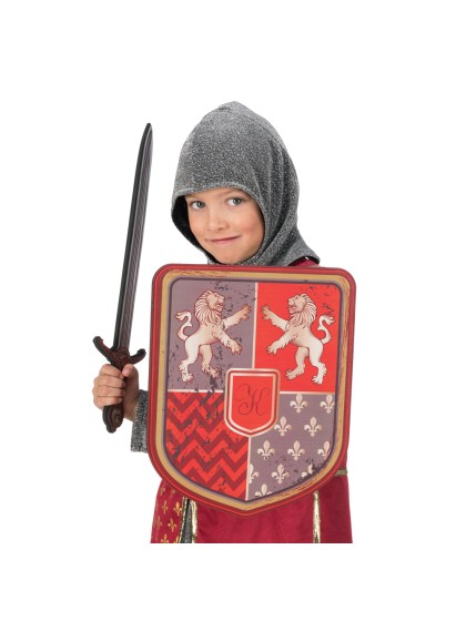 RED EVA FOAM LION KNIGHT SHIELD 28,5 X 35CM