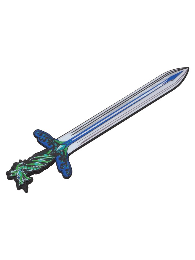 EPEE CHEVALIER DRAGON BLEU EN MOUSSE 13.5CM X 50CM