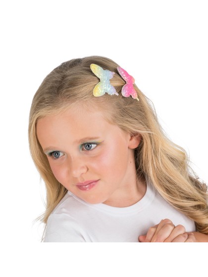 SET DE 2 BARRETTES PAPILLON 5.5CM X 4.5CM