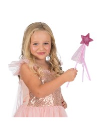 PINK STAR FAIRY WAND 8 X 34CM
