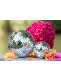 BOULE A FACETTES ARGENT DIA 15CM X16.5CM HT