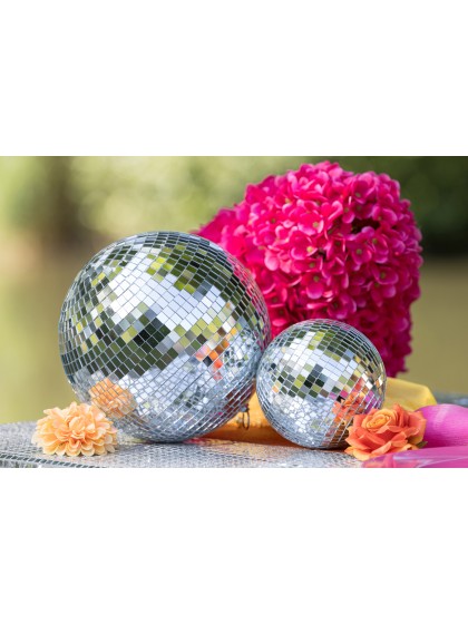 BOULE A FACETTES ARGENT DIA 25CM X 26CM HT
