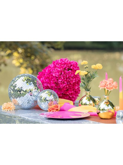 BOULE A FACETTES ARGENT DIA 25CM X 26CM HT