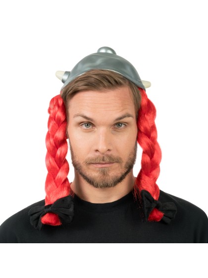 CASQUE OBELIX LATEX AVEC TRESSES - ASTERIX® DIA 52CM X 40CM HT
