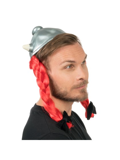 CASQUE OBELIX LATEX AVEC TRESSES - ASTERIX® DIA 52CM X 40CM HT