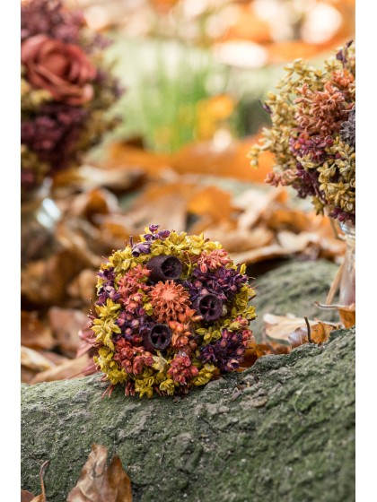 MINI BLUMENSTRAUSS AUS TISCH HERBST DIA 6.5CM X 10CM