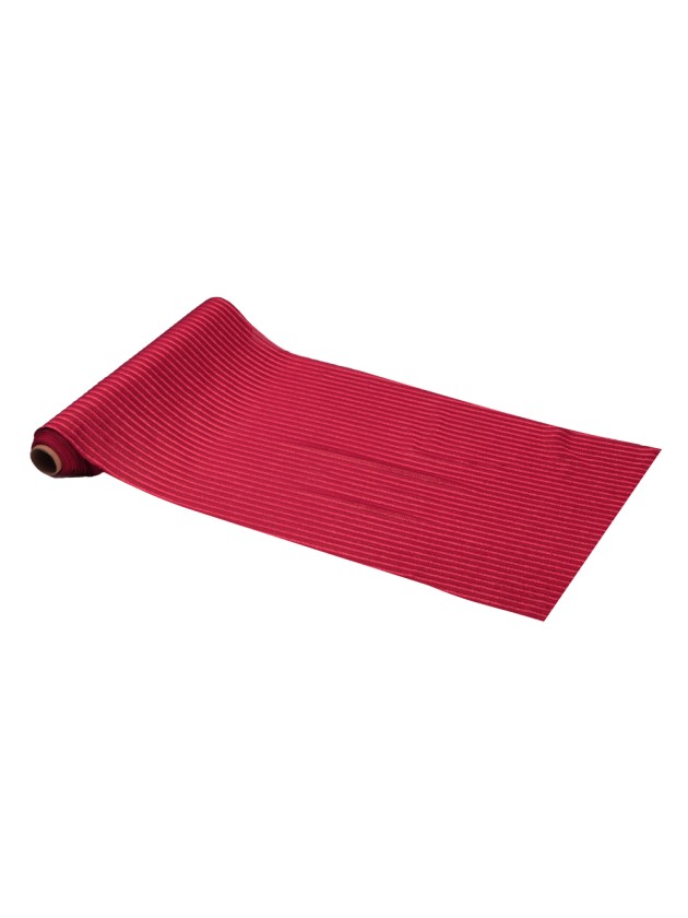 TISCHLÄUFER SAMT  ROT GOLD 28CM X 3M