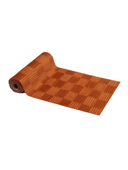 TERRACOTTA PLEATED VELVET TABLE RUNNER 28CM X 3M