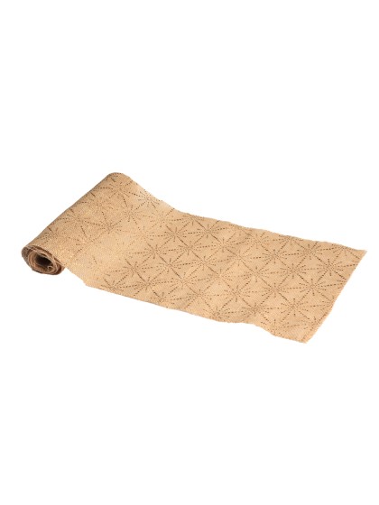 CHEMIN DE TABLE JUTE ETOILE DOREE 28CM X 3M