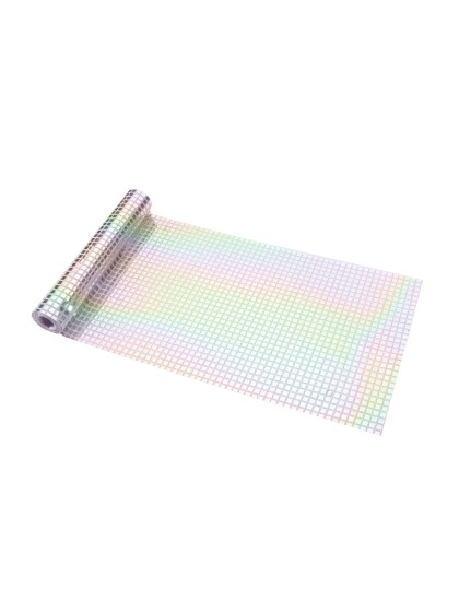 CHEMIN DE TABLE EFFET BOULE A FACETTES IRISE 28CM X 3M