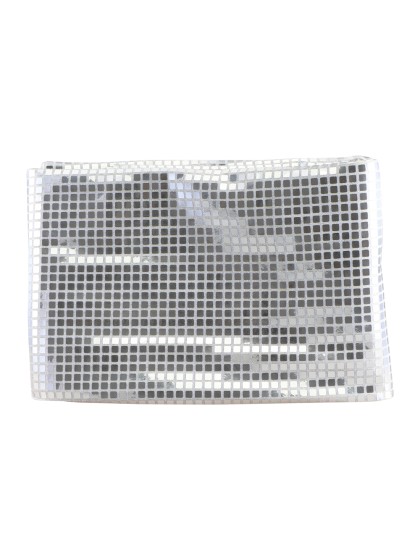 GEFALTETE TISCHDECKE EFFEKT DISKOKUGEL SILBER 139CM X 240CM