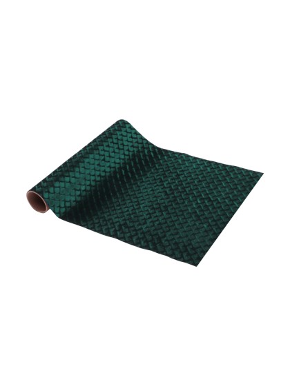 GREEN TEXTURED VELVET TABLE RUNNER 28CM X 3M