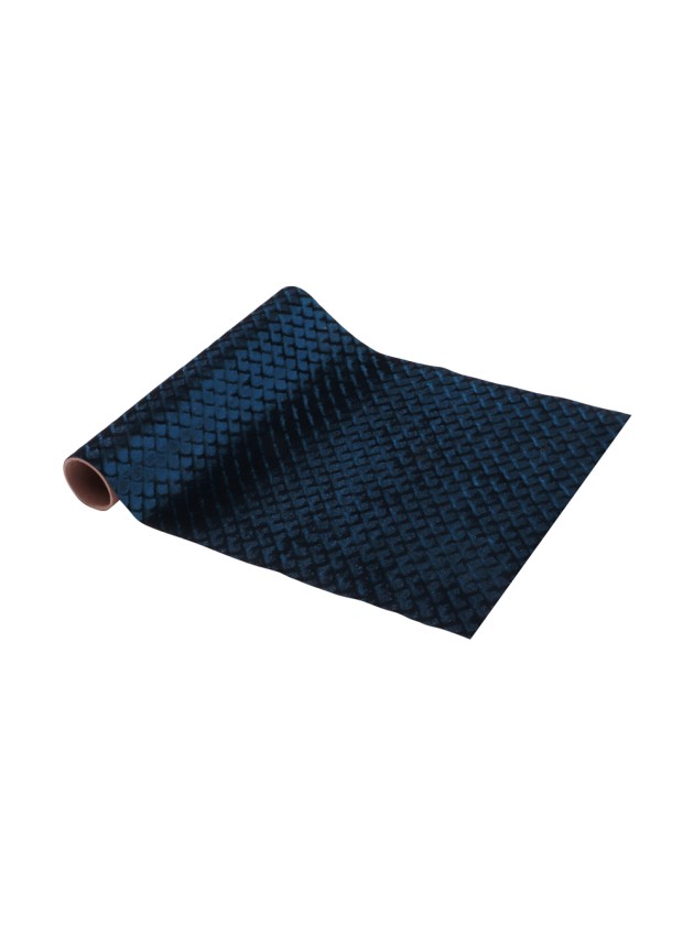 BLUE TEXTURED VELVET TABLE RUNNER 28CM X 3M