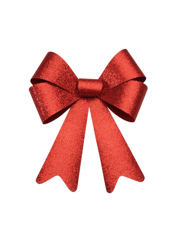 1 HQ PVC RED BOW WITH GLITTERS 36.5CM X 50.8CM