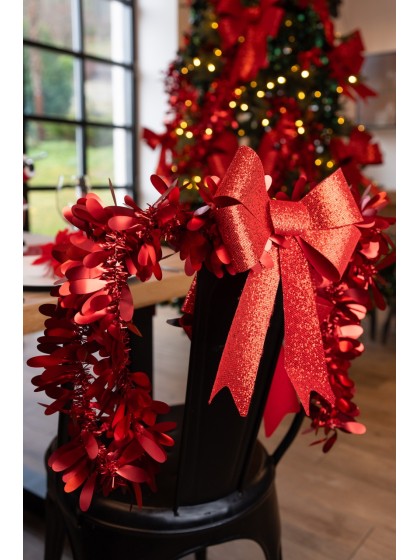 1 HQ PVC RED BOW WITH GLITTERS 22.9CM X 39.1CM