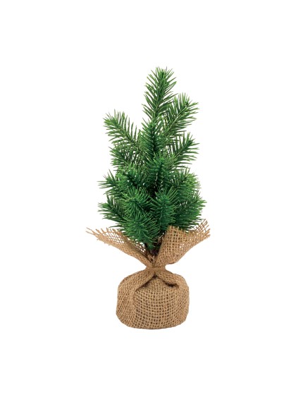 SNOWY TREE IN JUTE BAG 8CM X 30 CM