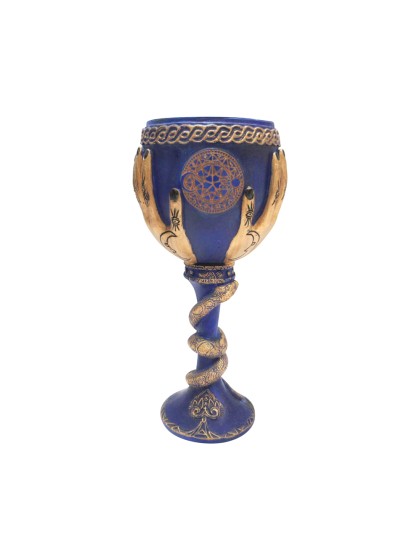 RESIN BLUE MAGIC CHALICE 7.5CM X 7.5CM X 19CM