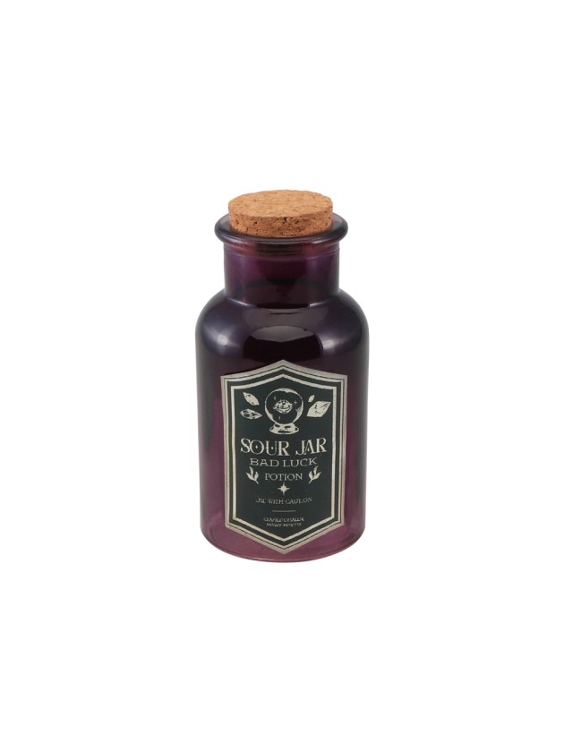 FLACON VERRE VIOLET SOUR JAR HALLOWEEN DIA 6.5CM X 13.5CM