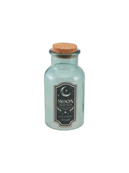 FLACON VERRE VERT MOON WATER HALLOWEEN DIA 6.5CM X 13.5CM