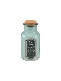 LIGHT GREEN MOON WATER HALLOWEEN GLASS BOTTLE DIA 6.5CM X 13.5CM