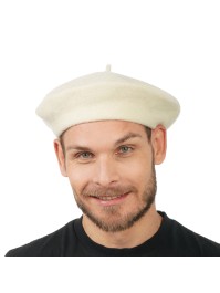 BERET BLANC 80% LAINE TU