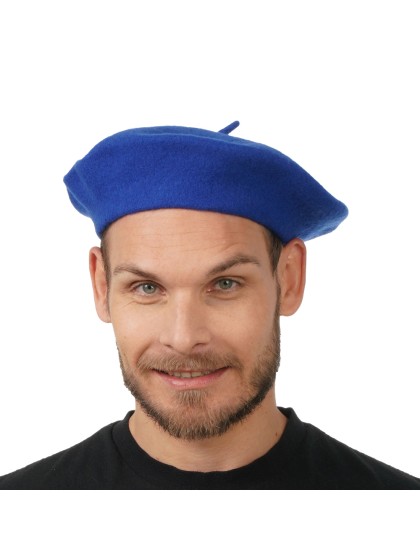 BERET BLEU 80% LAINE TU