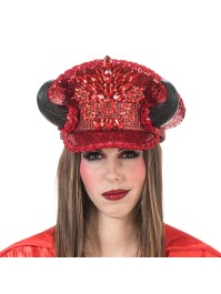 CHAPEAU DIABLESSE ROUGE 27CM X 30CM X 17CM