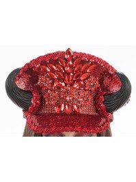CHAPEAU DIABLESSE ROUGE 27CM X 30CM X 17CM
