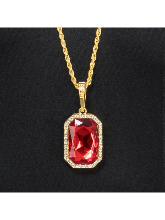 COLLIER RUBIS DE VAMPIRE PENDENTIF 3CM X 4CM / CHAINE 72CM