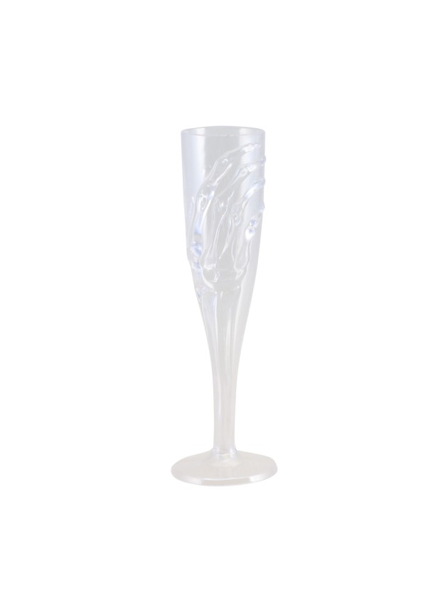 TRANSPARENT CUP WITH SKELETON HAND BASE DIA 6.2CM CUP DIA 4.8CM X 20CM