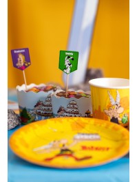 SET 8 CUPCAKE STICKS ASTERIX® 3CM X 8CM HT