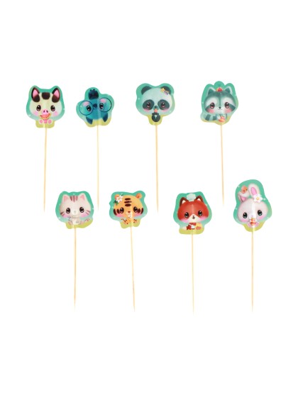 SET 8 CUPCAKE STICKS BANGOBERRY © 3CM X 8CM HT