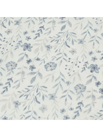 TISCHLÄUFER FLORAL VOILE VINTAGE BLAU 28CM X 3M