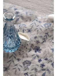 CHEMIN DE TABLE FLORAL VOILE VINTAGE BLEU 28CM X 3M