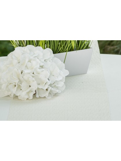 IVORY FESTONY TABLE RUNNER 27CM X 3M