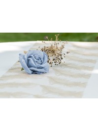 CHEMIN DE TABLE AIGRETTE SABLE 27CM X 3M