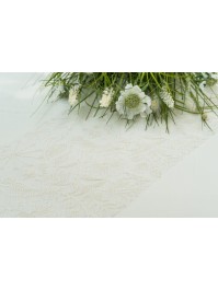 NATURAL EMBROIDED FLORALIES TABLE RUNNER 28CM X 3M