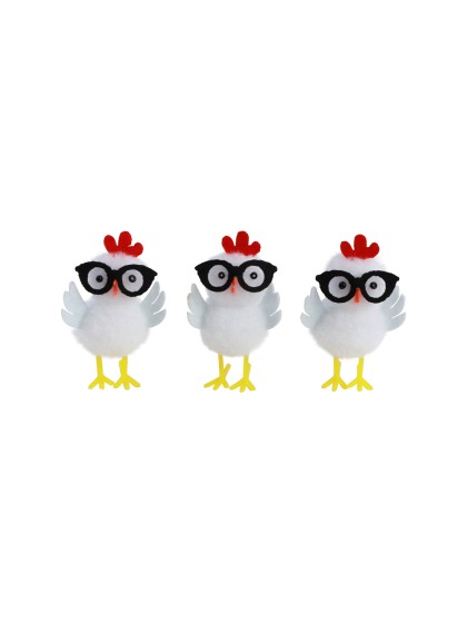 3 POULETTES WEISS BRILLE 3.5CM X 3CM X 5CM