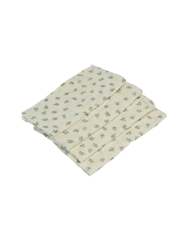 4 MYOSOTIS EMBOSSED COTTON NAPKINS 40CM X 40CM