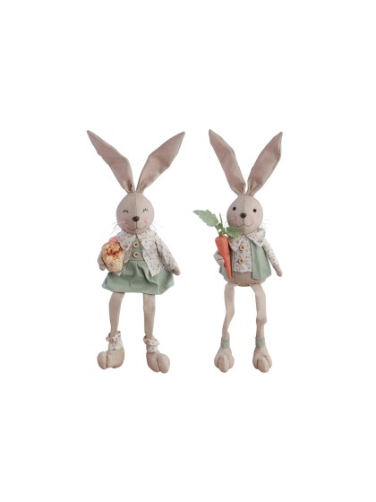 LAPIN ASSIS VERT SAUGE CHARLIE 2 ASS 19CM X 10CM X 68CM