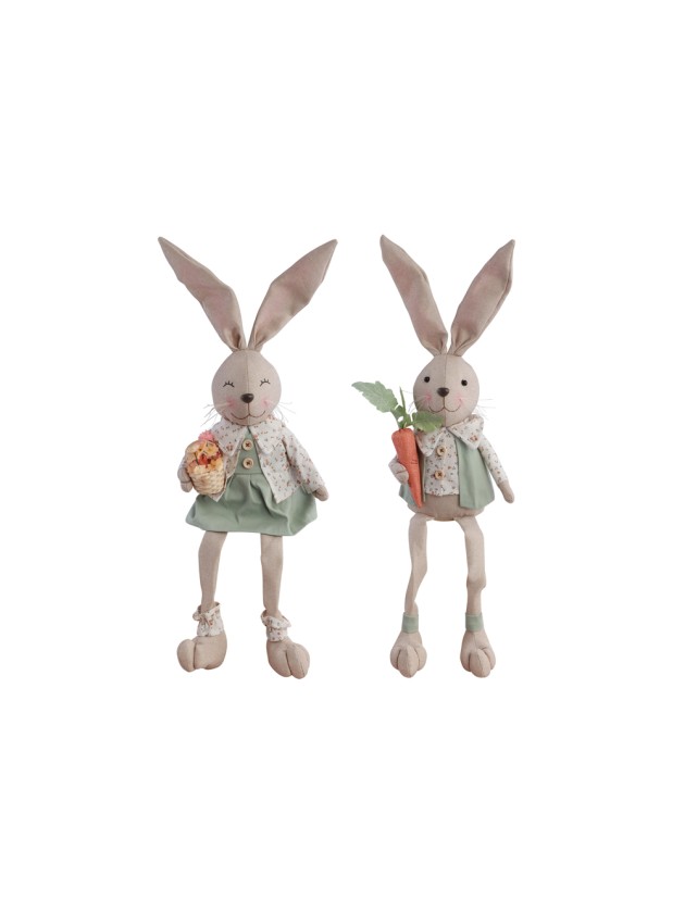 LAPIN ASSIS VERT SAUGE CHARLIE 2 ASS 19CM X 10CM X 68CM