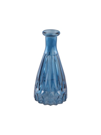 VASE ALEXANDRINE VERRE BLEU DENIM DIA 6.8CM X 14.5CM