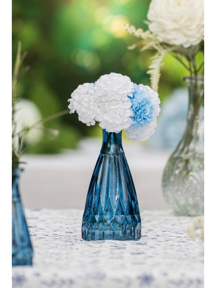 VASE ALEXANDRINE VERRE BLEU DENIM DIA 6.8CM X 14.5CM