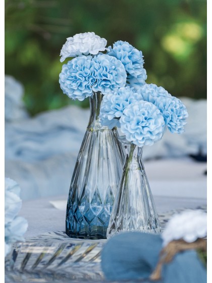 VASE ALEXANDRINE VERRE DEGRADE BLEU DIA 6.8CM X 14.5CM