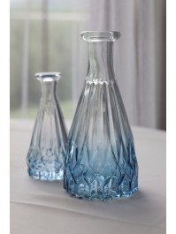 GRADIENT BLUE GLASS ALEXANDRINE VASE DIA 6.8CM X 14.5CM