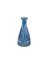MINI DENIM BLUE GLASS ALEXANDRINE VASE DIA 5CM X 10.7CM