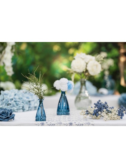 MINI VASE ALEXANDRINE GLAS BLAU DENIM DIA 5CM X 10.7CM